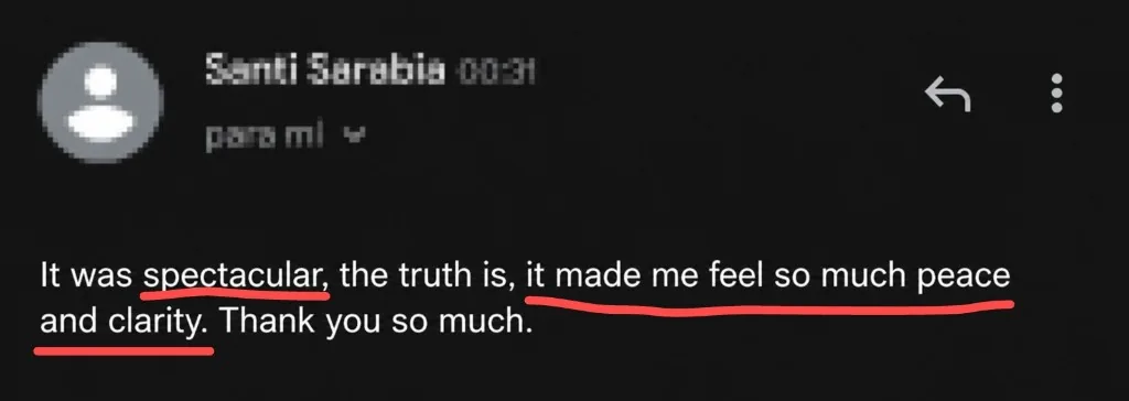 Message: It was spectacular, the truth is, it made me feel so much peace and clarity.